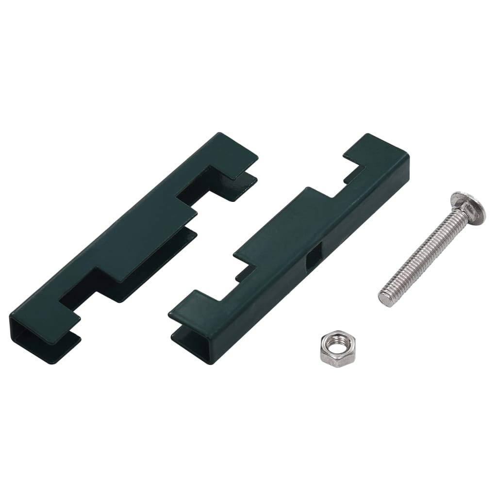 Tidyard Verzinktem Stahl gefertigte U-Mattenverbinder10 Sets Passend für 6/5/6 & 8/6/8 Doppelstabmatten,Geeignet für eine Maschenweite von 50 x 200 mm,Grün