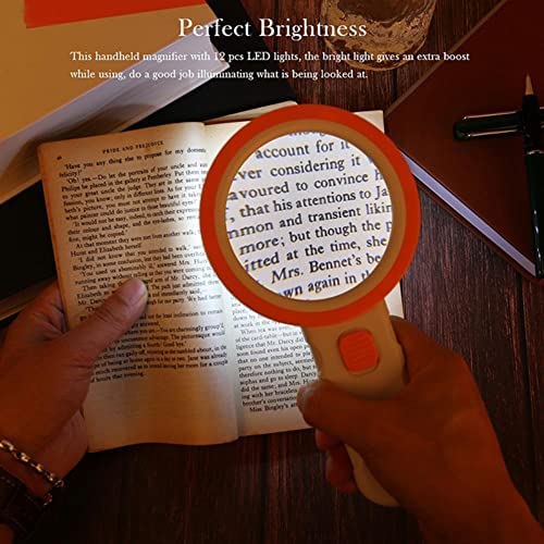 Lupas con luz, Lupa Grande de Mano 30X, Lupa iluminada para Lectura, degeneración Macular, Personas Mayores, Regalos para Personas Mayores,Silver