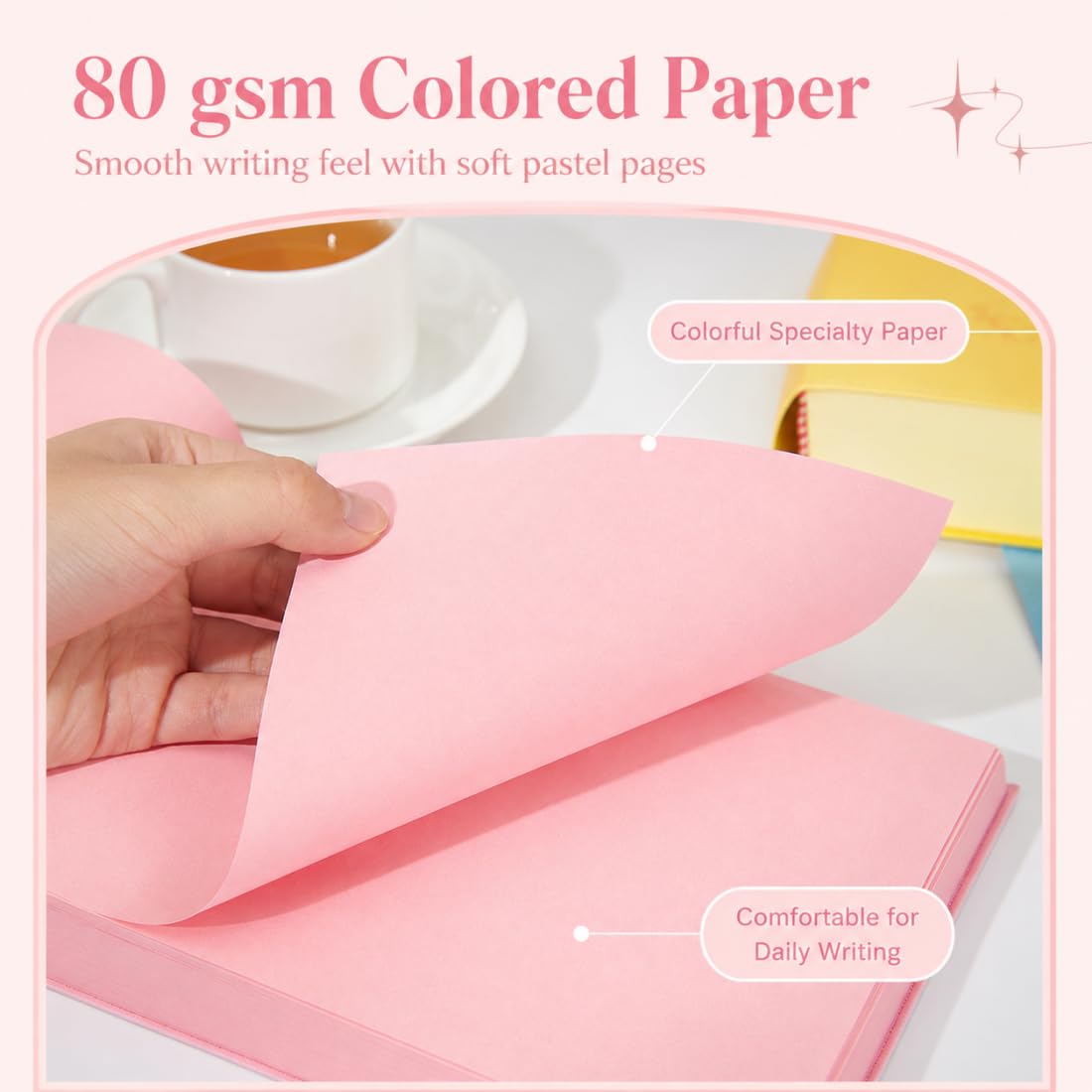 Quaderno Color Brick Addensato A5 720 Pagine, Journal Rigido Copertina in PU Pelle, Quaderno Carta Spessa Colorata per Appunti, Scuola Ufficio Studio Viaggi Regalo (blue)