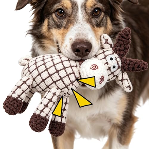 Stofftiere für Hunde, Plüsch- Baumwollseil, interaktives quietschendes Beißring, Kauspielzeug für kleine Tiere, Welpen, Katzen, Indoor- Spieltraining