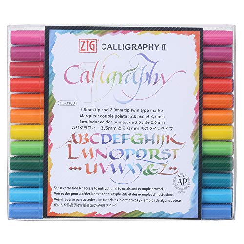 呉竹(Kuretake) 水性ペン ZIG カリグラフィーII 24色 TC-3100/24V（Amazon）