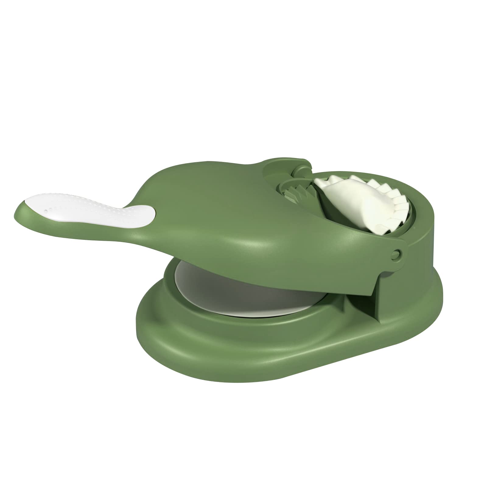 Photo 1 of STUFFED Dumpling Maker, 2 in 1 Dumpling Wrapper Maker Press Mold Machine, Dumpling Making Tool Dough Pressing Tool for Parent-Child Interaction, Home, Kitchen, Game and Family Green