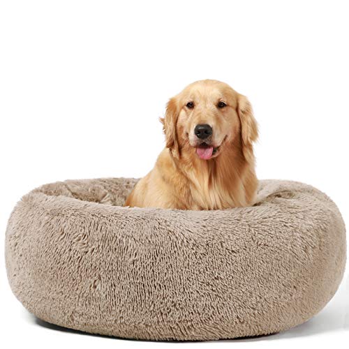 HACHIKITTY Dog Beds Calming Donut Cuddler Puppy Dog Beds Large Dogs Indoor Dog Calming Beds XLarge 36