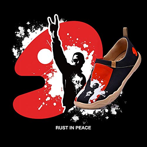 UIN Men's Lightweight Slip Ons Sneakers Walking Flats Casual Art Painted Travel Shoes Rust in Peace2