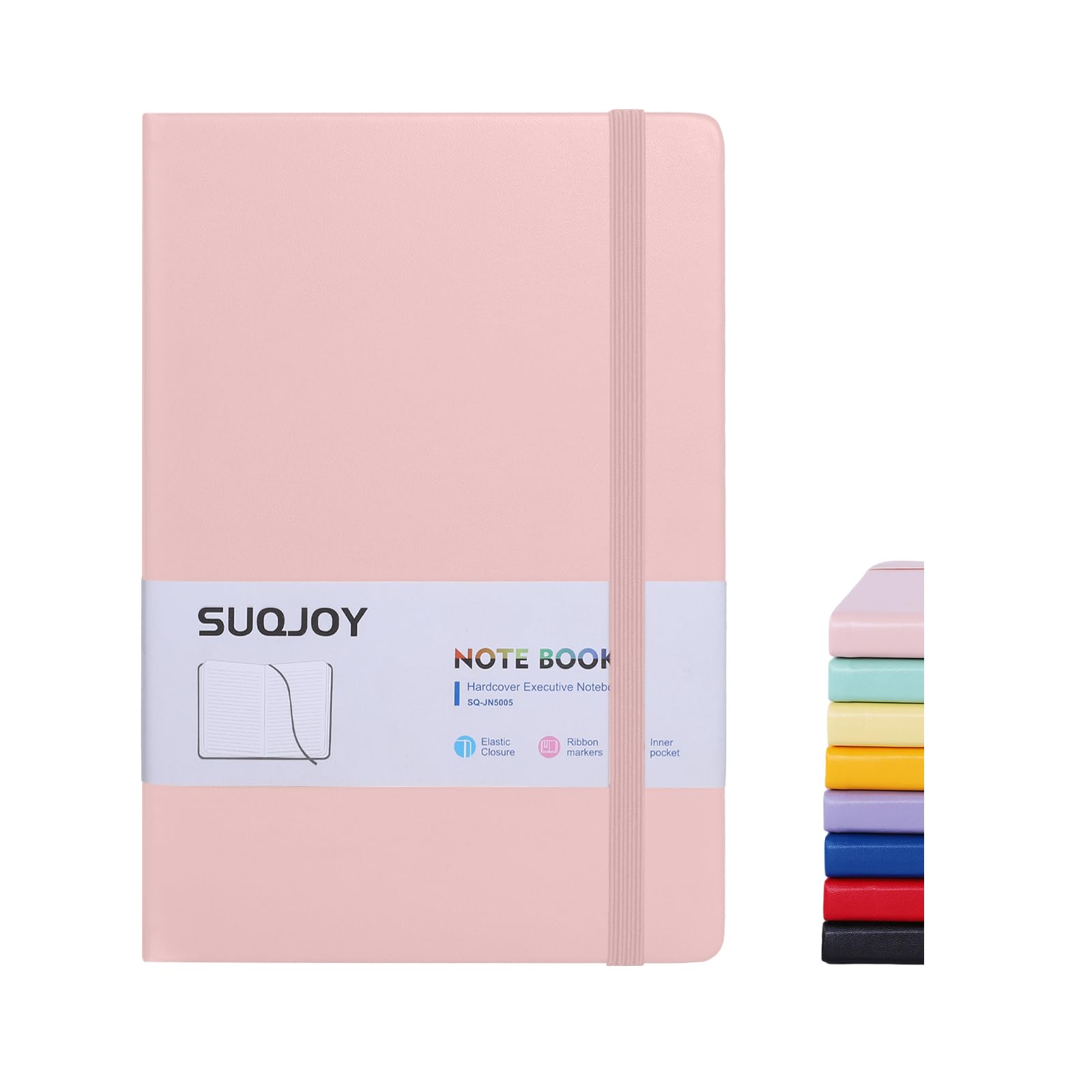 SUQJOY Lined Journal Notebooks for Writing, 100 GSM Thick Paper, 1 Pack Hardcover Notebooks, A5 College Ruled Notebook, Journaling Notebook for School
