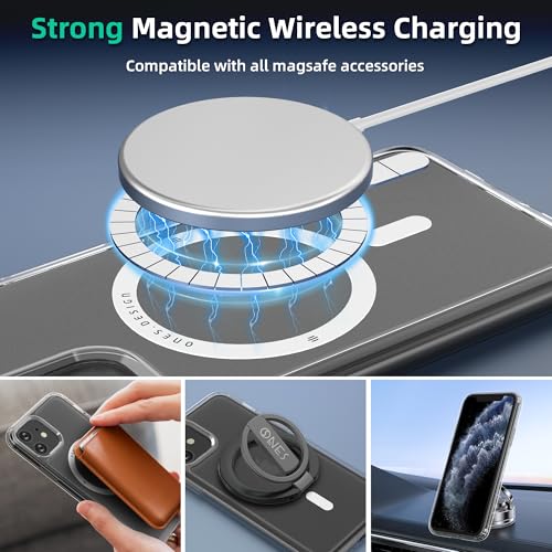 Image of ONES for iPhone 11 Case, Translucent Matte Magnetic Phone Case Compatible with Magsafe, Military-Grade Shockproof Cover, Anti-Yellowing Hard Slim Protective Matte Case for iPhone 11