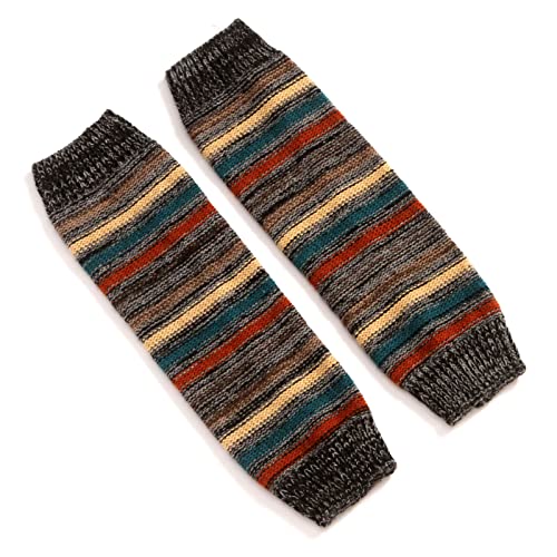 Women Faux Wool Knit Leg Warmers Colorful Crochet Boot Socks