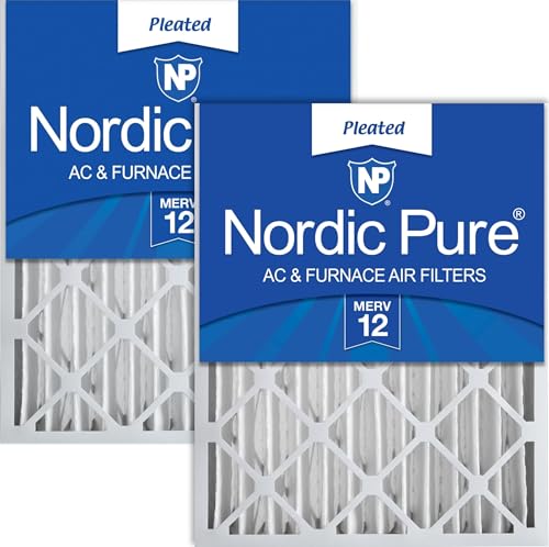 Image of Nordic Pure 20x20x4 (19 1 /2 x 19 1 /2 x 3 5 /8) Pleated MERV 12 Air Filters 2 Pack