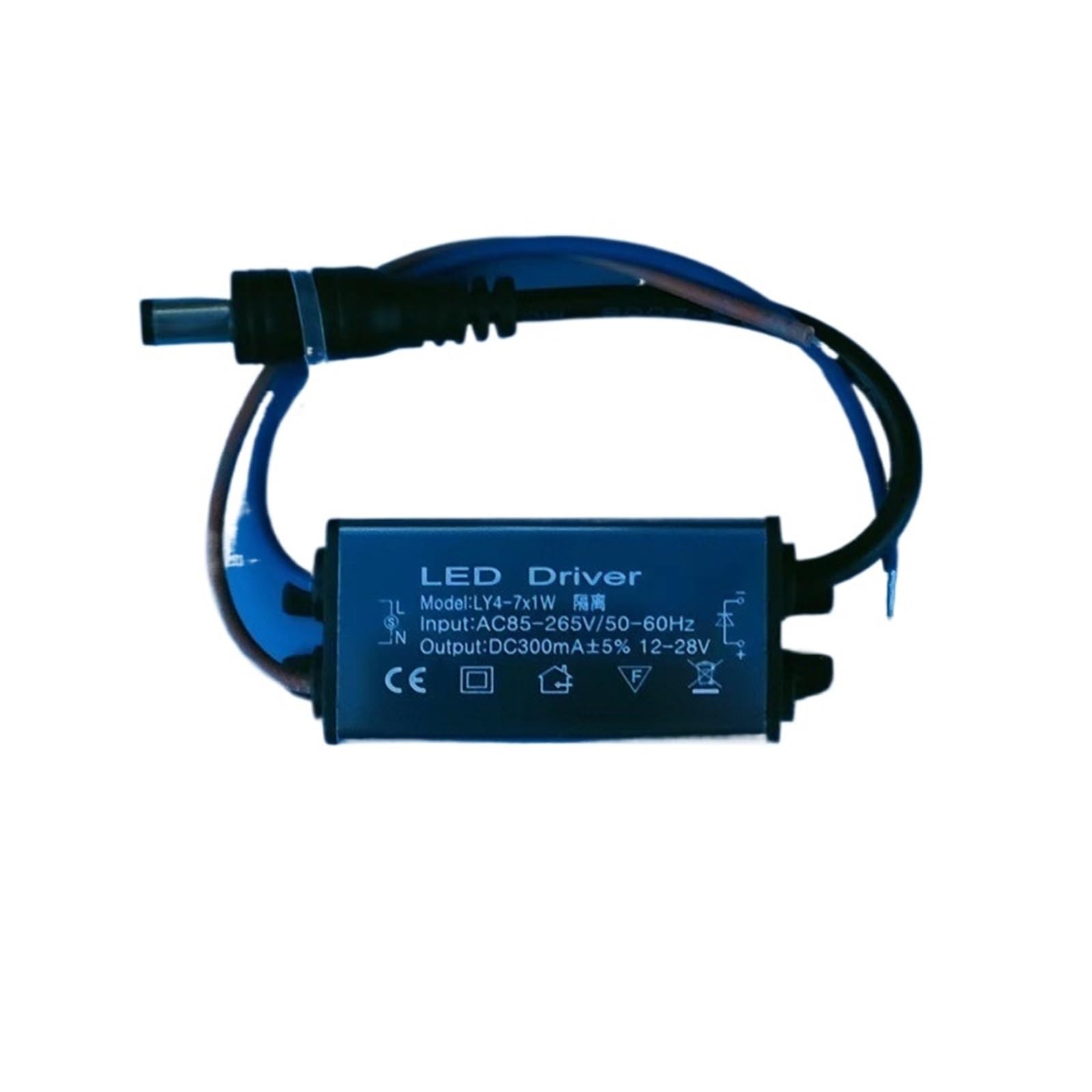 1 Pcs Led Driver Power Supply Flat Panel Light Ballast 8W12W36W48W Panel Light Downlight Rectifier Waterproof Transformer (Color : 4-7WDC Male 300mA)