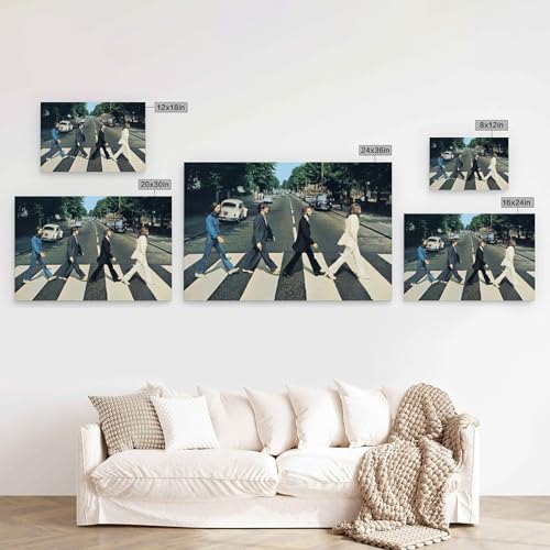 BBAUER Poster d’art Beatles sur toile – Impression d’art moderne pour chambre à coucher – 40 x 60 cm - Les Beatles, Paul McCartney, John Lennon, RIngo Starr, George Harrison BBAUER Poster d'art Beatles sur toile - Impression d'art moderne pour chambre à coucher - 40 x 60 cm – Image 3