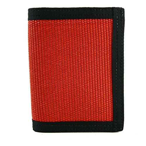 Captain Wallet Red Recycled Bifold Wallet & Fire Hose Card Holder Thin & Minimalist Travel Essentials