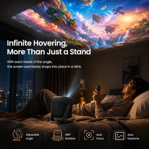 Image of MyFitSpark CINEMAGIC 103 Air Native 1080p Projector 4K Ultra HD Support | CineTone Engine 100% Sealed Tiltable 250 ANSI Auto Focus & Keystone EDID 2.1 True 4K FireStick HDR10 Up to 150 inch Screen