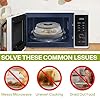 2 Pack Microwave Splatter Cover for Food with Anti-scald Base Plate,Large Plastic & Silicone Vented Avoid Scalding Collapsible Guard Lid,Kitchen Essential Gadgets for Meal Prep-10.7 Inch #1