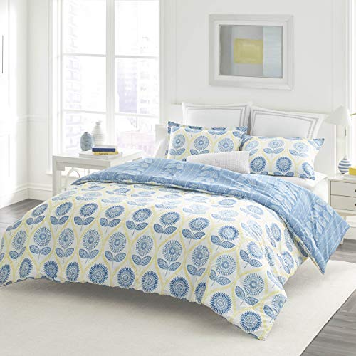 Image of Laura Ashley - Euro Shams, 100% Smooth Cotton with Envelope Closure, Throw Pillow Cover for Bed or Couch, Oeko-Tex Certified, Set of 2 (Stitched Vine Leaf Grey, 26 inch x 26 inch)