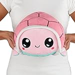TeeTurtle - Original Reversible Big Turtle Plushie - Pink + Blue - Huggable and Soft Sensory Fidget Toy Stuffed Animals That Show Your Mood 8 inch