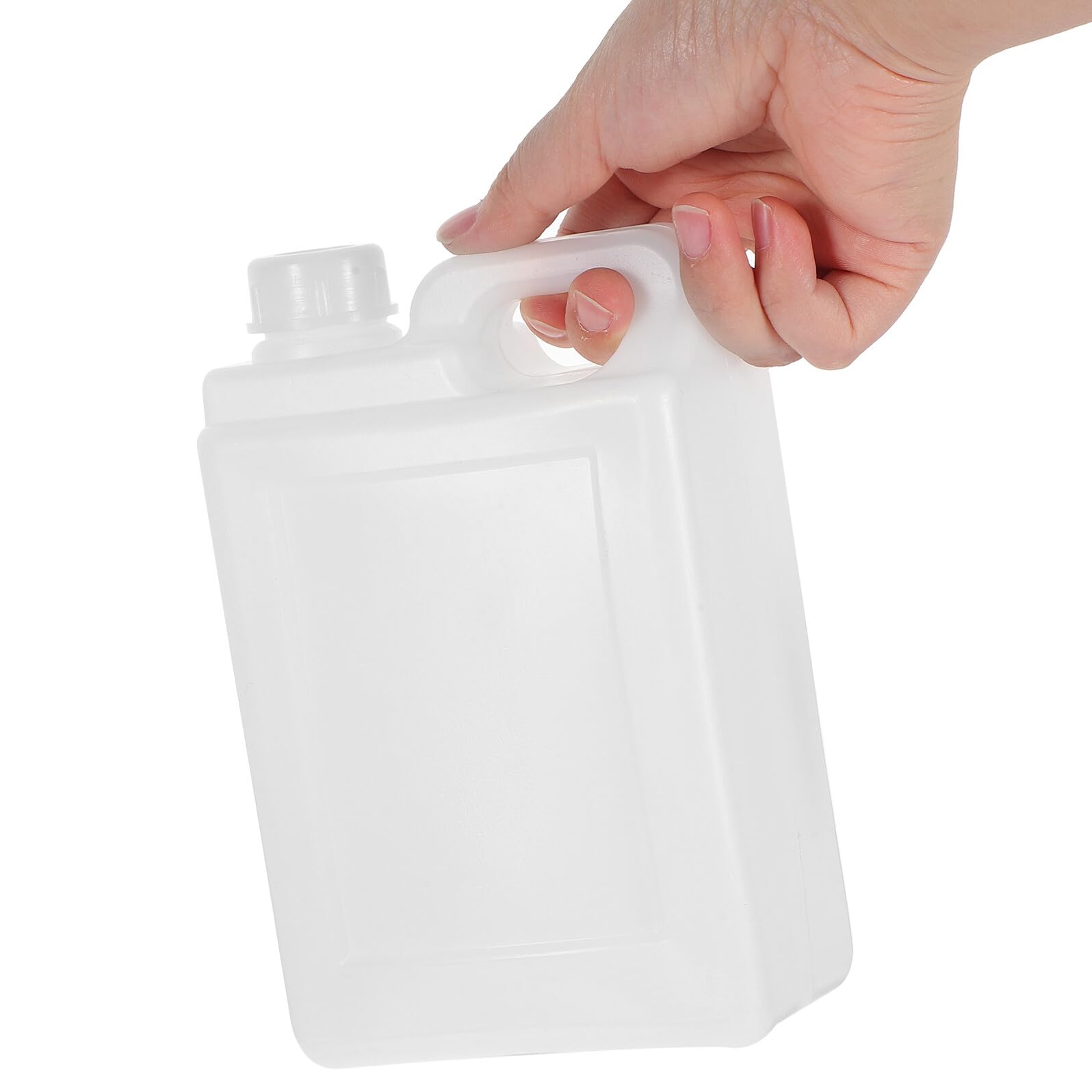 Flache Flasche aus Kunststoff 1l Weiß Praktische und Auslaufsichere Camping Wasserkanister mit Deckel Leere Flaschen für Öl und Flüssigkeiten