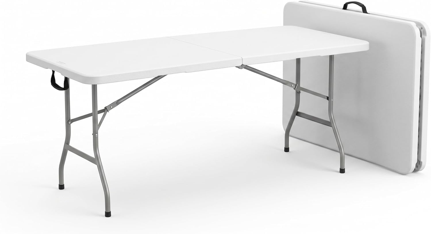 BERARDI | Tavolo pieghevole in resina bianca, 180x70x74 cm, portatile con maniglia, per sagra, campeggio, birreria, catering, casa, fiere