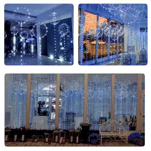 Image of 12pc LED Light up Party Balloons with Batteries, 22 inch Big Size Clear Bobo Balloons for Helium or Air