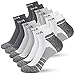 Produktbild DOVAVA Laufsocken Sneaker Socken Herren 43-46(6 paar), Sportsocken mit Verstärkter Frotteesohle Atmungsaktive Rutschfest für Fitness Joggen Wandern - Weiß/Grau
