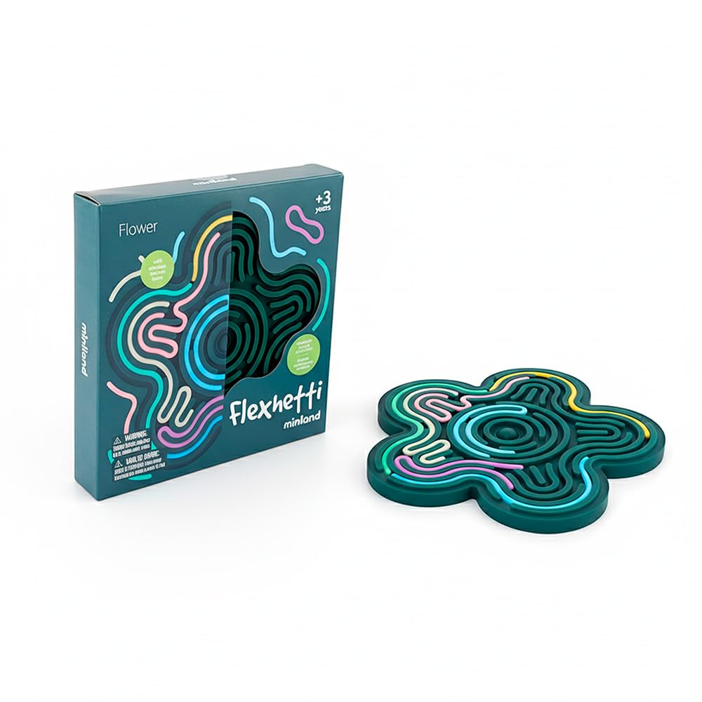 Miniland - Flexhetti Silicone Sensory Fidget Toy for Babies, with Flexible Strips to Stimulate Creative Play and Fine Motor Skills, From 3 years (Dinosaur)