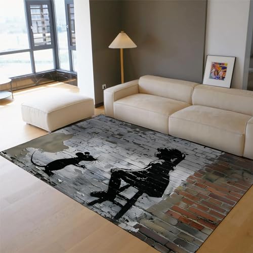 Tapis de salon graffiti doux grand tapis de chambre fille 150x210cm - 4