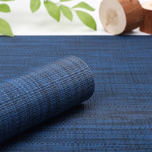 Myir Tovagliette Americana Plastica Lavabili, Set di 6 Tovagliette Non-scivolose Resistenti al calore, Tovaglietta Americane per Tavolo da Cucina 30X43.5cm(Blu Scuro) - immagine 5