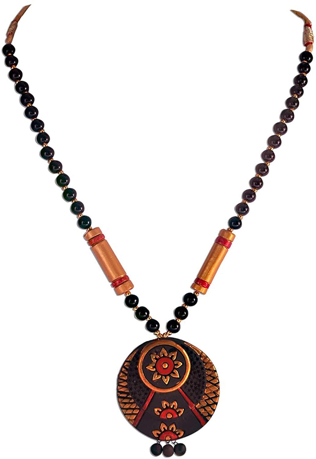 EKAM EK TERRACOTTA ROUND SHAPED TERRACOTTA NECKLACE AND EARRING SET FOR WOMEN AND GRILS FOR CASUAL AND FORMAL WEAR ON SAREE, SUITS, SKIRTS AND DRESSES (B0933LD9ML) Amazon Price History, Amazon Price Tracker