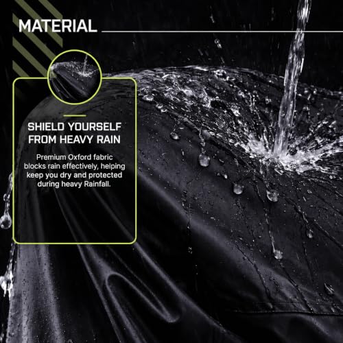 Image of Robustt Premium Rain Pants | Black | XL-XXL | Unisex Waterproof Rain Pants For Men & Women | Elastic Stretchable Waistband | Relaxed Fit| Waterproof Rain Trouser For Bike Riding, Commute & Outdoor Use