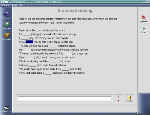 tulox Sprachtrainer Englisch - Vokabeltrainer, Konjugations- und Grammatiktrainer mit großem vertontem E-Großwörterbuch