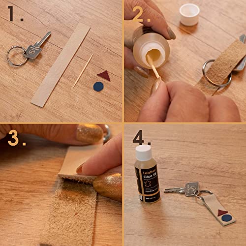 Colle pour cuir - à base de solvant - Force professionnelle - Solide, sèche rapidement et très flexible - Utilisée pour réparer le cuir et le vinyle. – Image 4