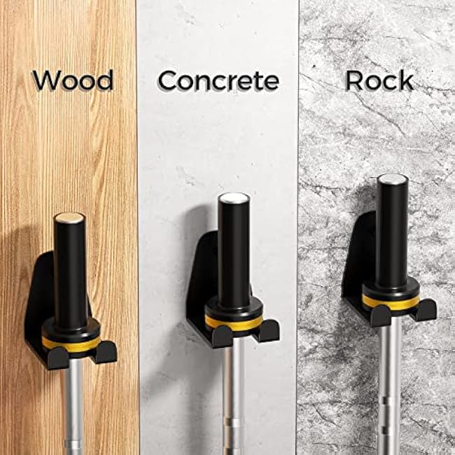 Olympic Barbell Hanger,Garage Gym Bar Wall Rack,Vertical Barbell Mount Rack,Black Powder Coated,Space Saving Commercial or Home Gym Accessory,Holds Under 33mm Bar Size