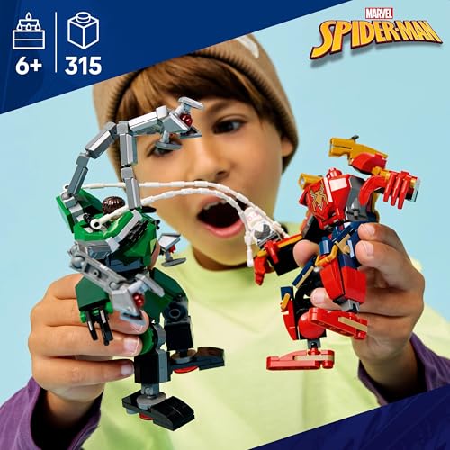Image of LEGO ǀ Marvel Mech Battle: Spider-Man vs. Doc Ock - Super Hero Building Toy with 2 Mechs - 76338
