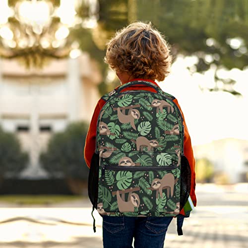 Funny Sloth Backpack Palm Leaves School Shoulder Bag Casual Day Pack Outdoor Durable Bookbag for Girls Boys Teen Work Picnic Travel 6
