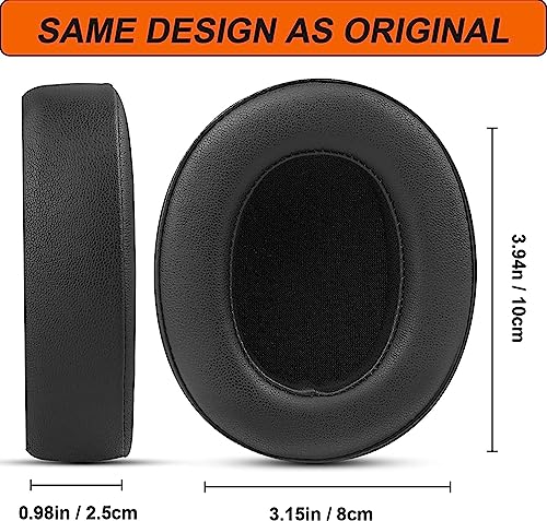 Extra Thick Earpad Cushions Compatible with Skullcandy Crusher 3 / Hesh 3 / ANC/Crusher Wireless/Evo Headphones, Protein Leather & Soft Memory Foam Ear Pads for Headphone - Black - Image 6