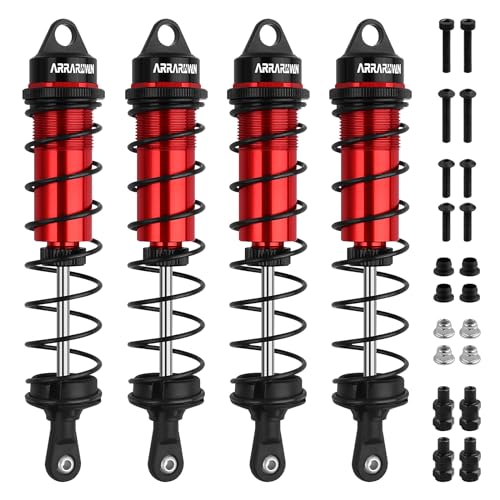RC Shock Absorbers, 4PCS 130mm RC Car Rear Shock Absorber 1/8 Scale Adjustable Shocks Compatible...