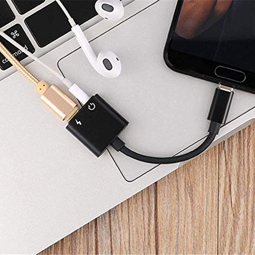 YFOX USB C hoofdtelefoonadapter 2 in 1 adapter 3,5mm hoofdtelefoonaansluiting en oplaadadapter geschikt voor HUAWEI P30… - Afbeelding 4