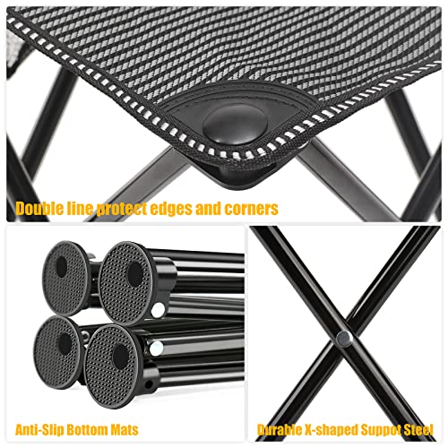 Matekxy-Camping-Stool-Portable-Folding-Samll-Chair-Camp-Stool-for-Camping-Fishing-Hiking-Gardening-and-Beach-Camping-Seat-with-Carry-Bag-Grey