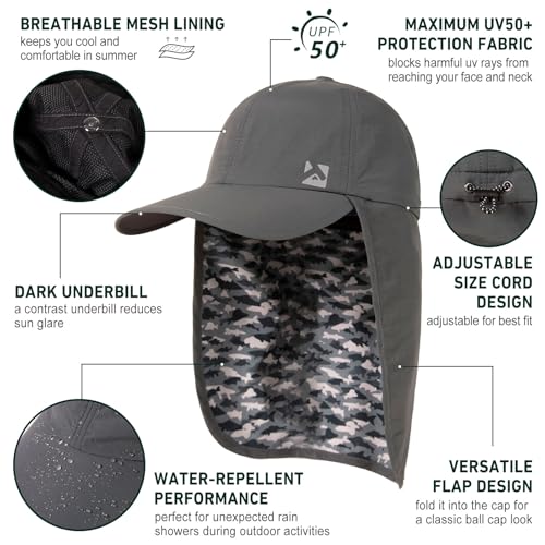 Image of TOP-EX L /XL /XXL UV50+ Waterproof Neck Flap Baseball Sun Cap