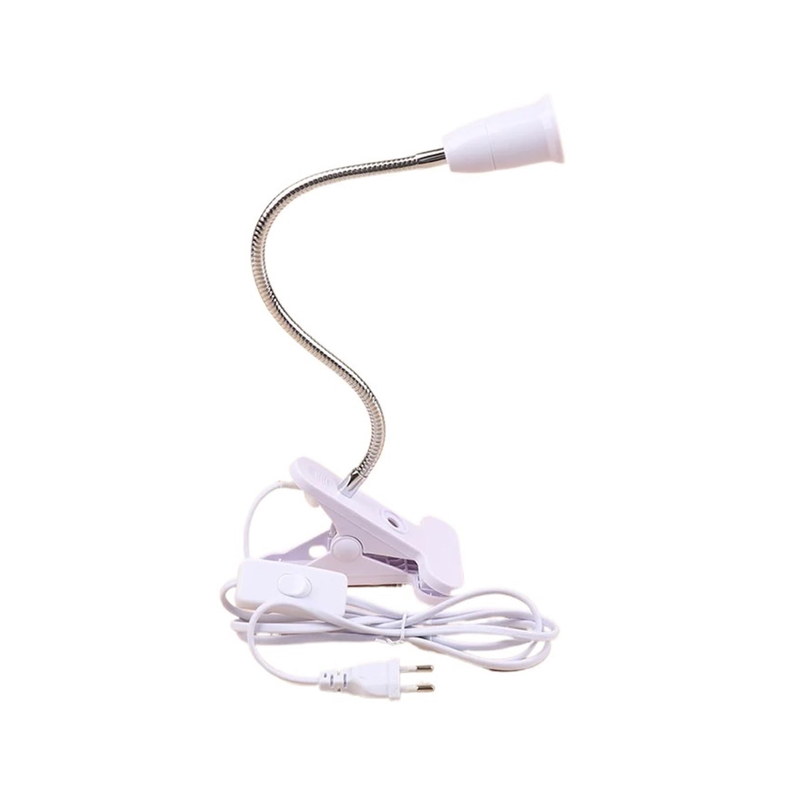 Portalámparas Enchufes de lámpara con abrazadera E27 de 1,8 M, giratorios de 360 ​​° con interruptor de enchufes E + U, soportes colgantes de cable L + E + D, accesorios de iluminación