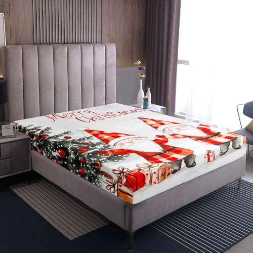 Homewish Weihnachten Spannbetttuch 90x200cm Cartoon Santa Claus GNOME...