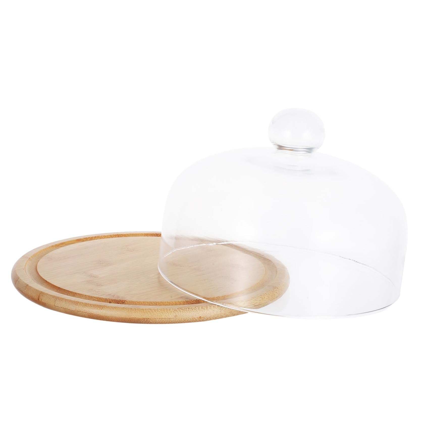 Copertura per Torta in Vetro con Base in Legno, Riutilizzabile e Facile da Pulire, per Feste e Matrimoni, Raffinata per Dessert e Dolci