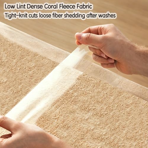 Image of Baby Hooded Bath Towel 31.5 inchx31.5 inch Ultra Absorbent Cloud-Soft Cozy Coral Fleece, for Newborn Infant Toddler Up to 3 Years, Unisex Bathrobe Blanket (Beige)