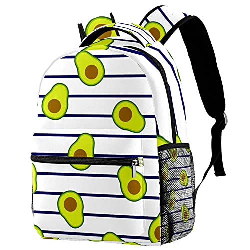 Sac à dos de voyage campus avocat pour filles et garçons avec porte-bouteille