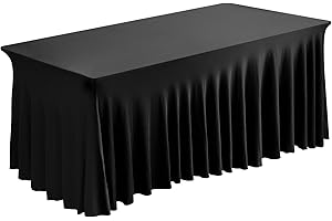 Fixwal Ruffled Tulle Table Skirt for Rectangle Tables
