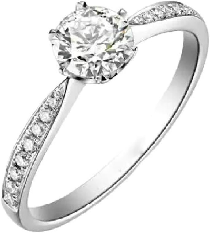 Wycian Women'S Engagement Ring Diamond Promise Ring for Women 9/14/18K White Gold/Platinum 6 Prong 0.5CT Diamond Size Solid Not Plated Fashion for Men Birthday