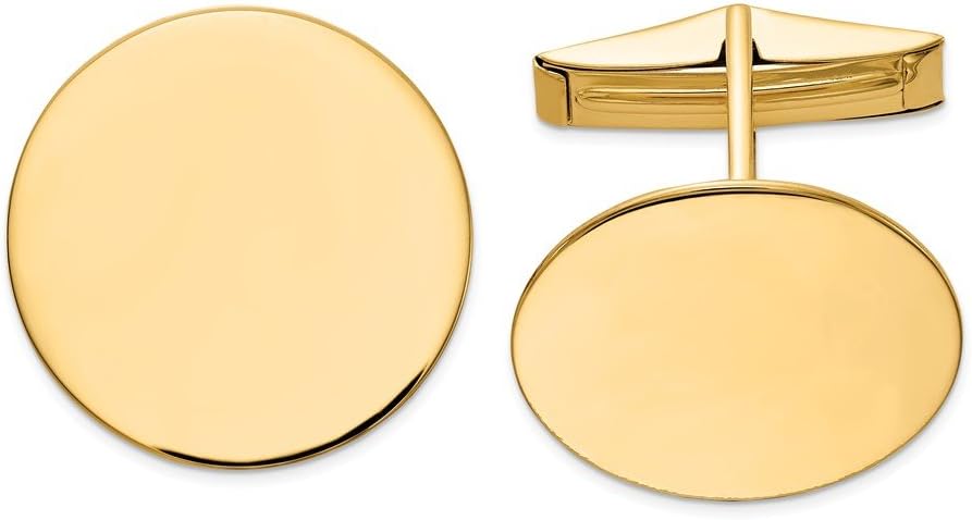 Jewels By Lux 14K Yellow Gold Circular Cuff Links