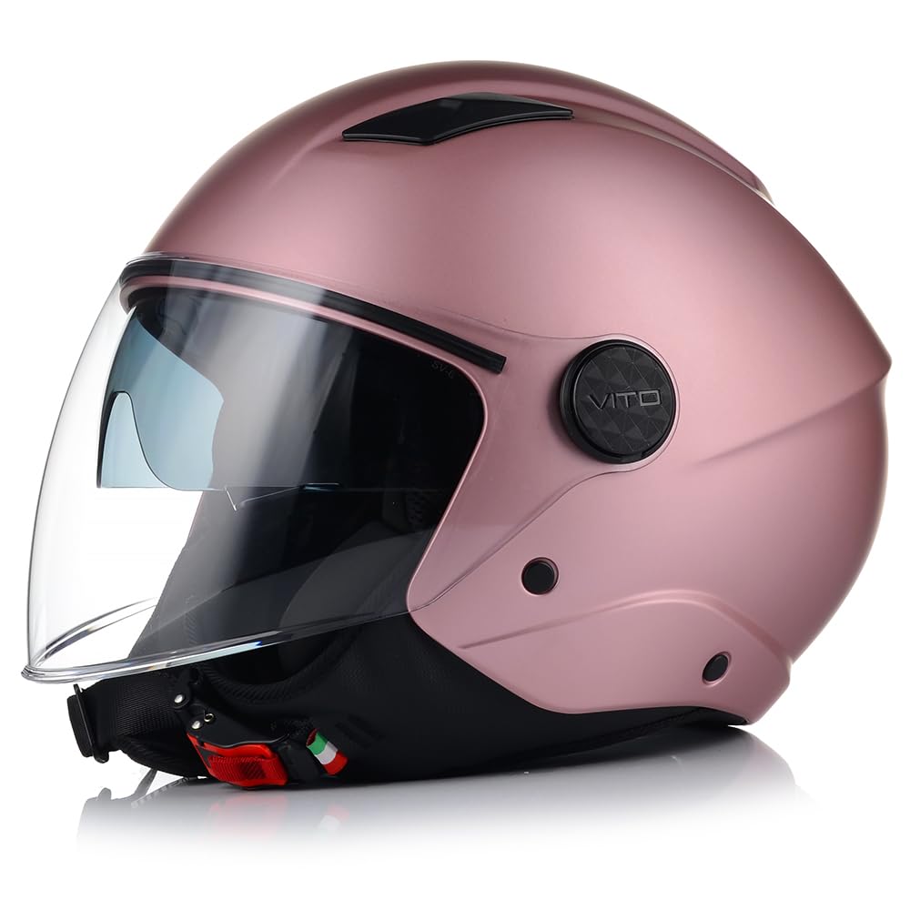 Vito Sarenta - Casco jet con doble visera, certificado ECE 22.06