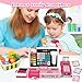 VOPOGLNE Cash Register Playset Toy for Kids, Real Calculator Register, Pretend Play Store with Music, Scanner, Play Money, Food, Preschool Learning Toy Playset Gift for Toddler Boy Girl
