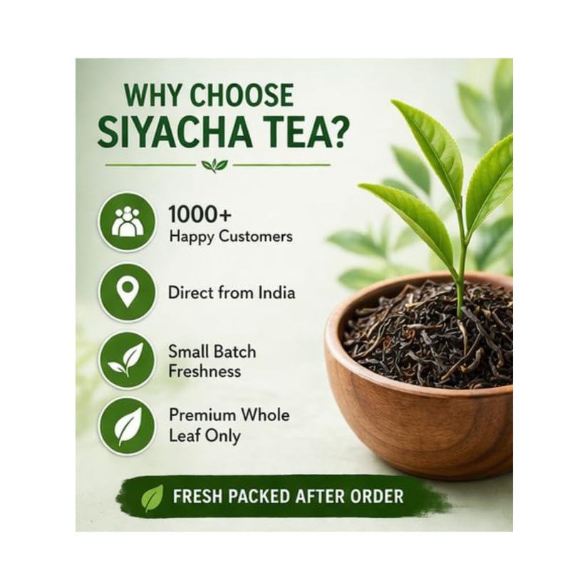 Image of Siyacha Tea 2026 Assam First Flush FBOP, 1Kg Pouch, Premium Single Estate Loose Leaf Black Tea, Fresh Harvest, Bold Taste & Rich Liquor
