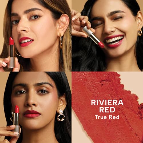 Image of RAS Luxury Oils Lumiere Satin Matte Lipstick | 8-Hr long stay Creamy Matte, Non-Drying, Lightweight & Pigmented | Natural infusion of Argan & Avocado | Vegan, Cruelty-Free